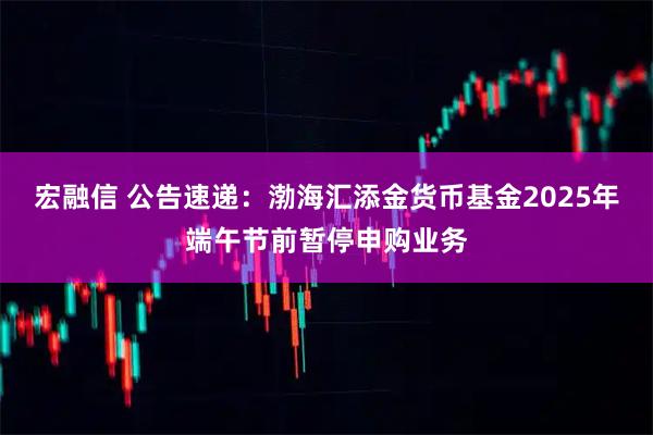 宏融信 公告速递：渤海汇添金货币基金2025年端午节前暂停申购业务