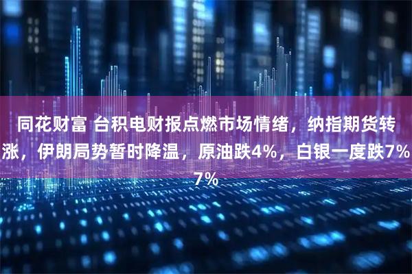 同花财富 台积电财报点燃市场情绪，纳指期货转涨，伊朗局势暂时降温，原油跌4%，白银一度跌7%